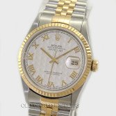 Rolex Vintage Datejust Ref 16233 Steel 18K Gold Ivory Pyramid Roman Dial
